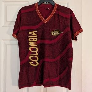 Vintage Colombia Red V-Neck T-Shirt Size M